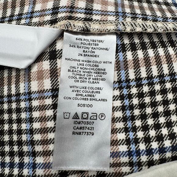 Ann Taylor The Side-Zip Ankle Plaid Pant Sz 10 High Waist Straight Leg Trousers - Picture 9 of 10